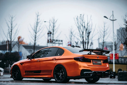 BMW M5 & M5C & M5CS F90 ( fits both Pre-LCI & LCI) 2018-ON with Aftermarket Parts - Rear Diffuser & Canards Pre-preg Carbon Fiber from TAKD Carbon
