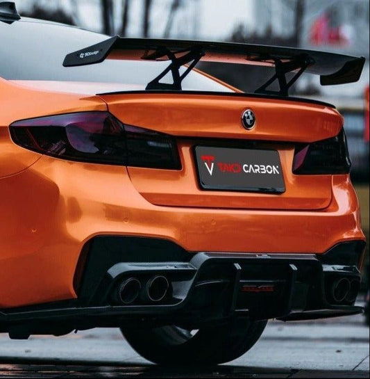 BMW M5 & M5C & M5CS F90 ( fits both Pre-LCI & LCI) 2018-ON with Aftermarket Parts - Rear Diffuser & Canards Pre-preg Carbon Fiber from TAKD Carbon