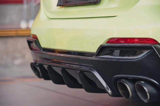 BMW 4 Series 430i (with M-package bumper, does not fit base model) M440i G22 G23 2020-ON with Aftermarket Parts - Rear Diffuser & Canards Pre-preg Carbon Fiber from TAKD Carbon