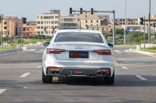 Audi S4 B9.5 2020-ON with Aftermarket Parts - V1 Style Rear Diffuser Pre-preg Carbon Fiber from TAKD Carbon