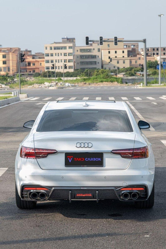 Audi S4 B9.5 2020-ON with Aftermarket Parts - V1 Style Rear Diffuser Pre-preg Carbon Fiber from TAKD Carbon