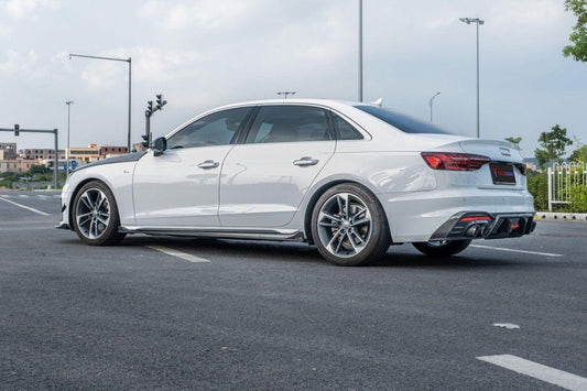 Audi S4 B9.5 2020-ON with Aftermarket Parts - V1 Style Rear Diffuser Pre-preg Carbon Fiber from TAKD Carbon