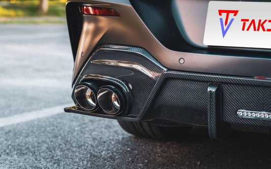 BMW 8 Series M850 840 (With M-Package Bumper) G14 G15 G16 2018 2019 2020 2021 2022 2023 2024 with Aftermarket Parts - V1 Style Rear Diffuser Pre-preg Carbon Fiber from TAKD Carbon