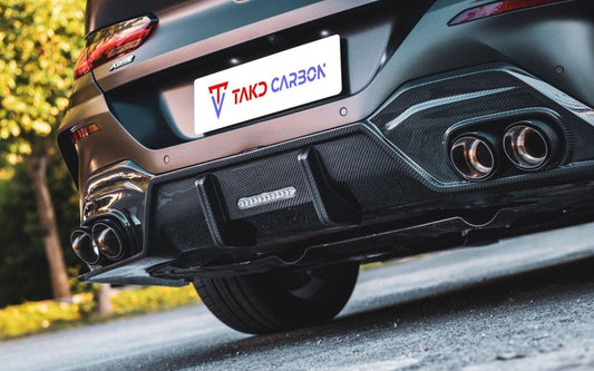 BMW 8 Series M850 840 (With M-Package Bumper) G14 G15 G16 2018 2019 2020 2021 2022 2023 2024 with Aftermarket Parts - V1 Style Rear Diffuser Pre-preg Carbon Fiber from TAKD Carbon
