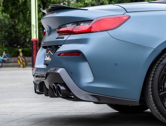 BMW 8 Series M850 840 G14 & G16 2018-ON with Aftermarket Parts - AC Style Rear Spoiler Pre-preg Carbon Fiber from TAKD Carbon