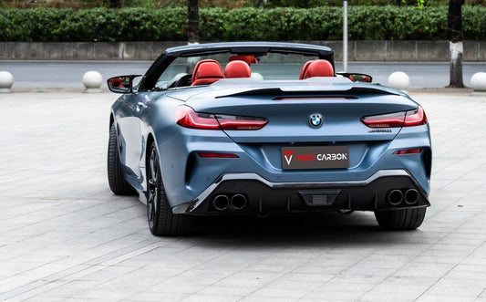 BMW 8 Series M850 840 G14 & G16 2018-ON with Aftermarket Parts - AC Style Rear Spoiler Pre-preg Carbon Fiber from TAKD Carbon