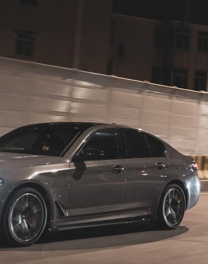 BMW 5 series M550 540 530 G30 (fits both Pre-LCI & LCI) 2017 2018 2019 2020 2021 2022 2023 2024 with Aftermarket Parts - Side Skirts Pre-preg Carbon Fiber from TAKD Carbon