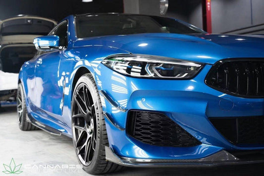 BMW 8 Series M850 840 G16 2018 2019 2020 2021 2022 2023 2024 with Aftermarket Parts - V1 Style Side Skirts Pre-preg Carbon Fiber from TAKD Carbon