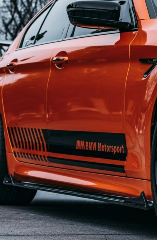 BMW M5 / M5C / M5CS F90 (fits both Pre-LCI & LCI) 2018 2019 2020 2021 2022 2023 2024 with Aftermarket Parts - Side Skirts from TAKD Carbon
