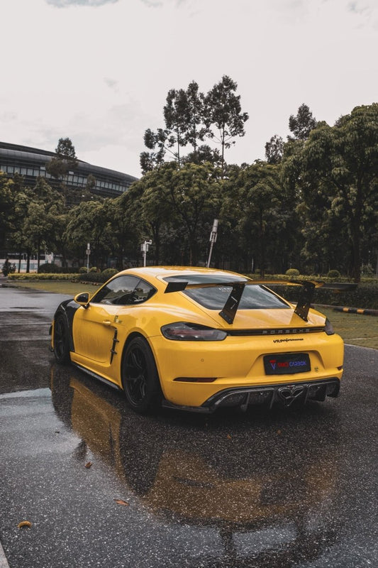 Porsche 718 Cayman / Boxster / GTS / GT4 / Spyder 2017 2018 2019 2020 2021 2022 2023 2024 with Aftermarket Parts - Side Skirts Pre-preg Carbon Fiber from TAKD Carbon
