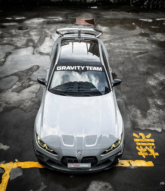 BMW M4 / M4C G82 2021 2022 2023 2024 & 4 series 430i M440i G22 G23 2021 2022 2023 2024 with Aftermarket Parts - Extreme Style Rear GT Wing Pre-preg Carbon Fiber from TAKD Carbon