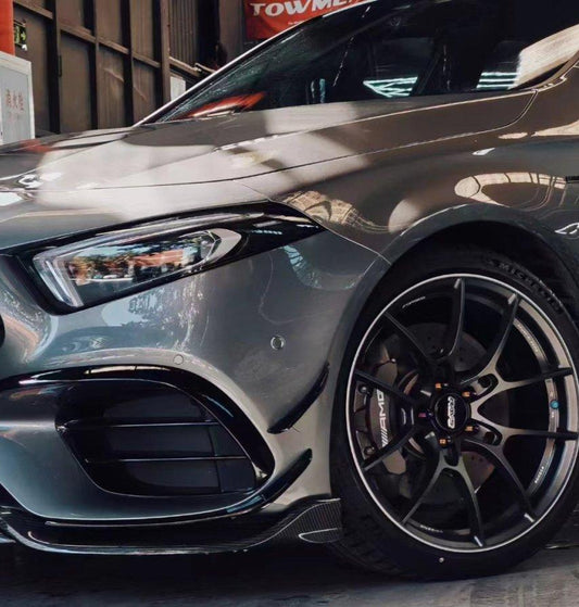 Mercedes Benz A-Class A45 W177 2019-ON with Aftermarket Parts - Front Canards Pre-preg Carbon Fiber from TAKD Carbon