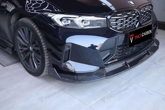 BMW 3 Series 330i (with M-package bumper, does not fit base model) M340i G20 LCI 2023-ON with Aftermarket Parts - Front Canards Pre-preg Carbon Fiber from TAKD Carbon