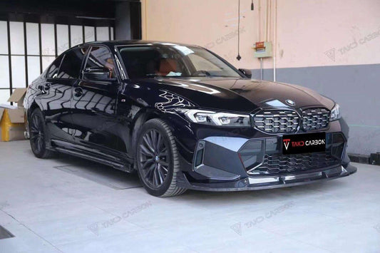 BMW 3 Series 330i (with M-package bumper, does not fit base model) M340i G20 LCI 2023-ON with Aftermarket Parts - Front Canards Pre-preg Carbon Fiber from TAKD Carbon