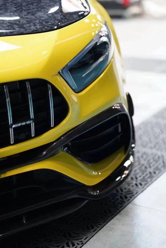 Mercedes Benz A-Class A45 W177 2019-ON with Aftermarket Parts - Front Bumper Pre-preg Carbon Fiber Surround from TAKD Carbon