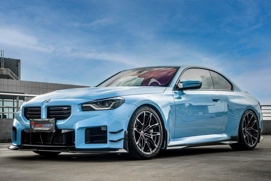 BMW M2 / M2C G87 2023 2024 with Aftermarket Parts - Front Lip Pre-preg Carbon Fiber from TAKD Carbon