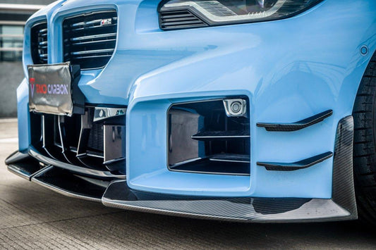 BMW M2 / M2C G87 2023 2024 with Aftermarket Parts - Front Lip Pre-preg Carbon Fiber from TAKD Carbon