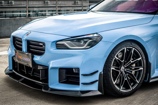 BMW M2 / M2C G87 2023 2024 with Aftermarket Parts - Front Lip Pre-preg Carbon Fiber from TAKD Carbon