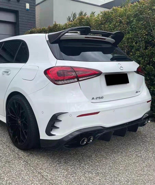 Mercedes Benz A-Class A45 A35 A220 W177 2019-ON with Aftermarket Parts - Rear Bumper Canards Pre-preg Carbon Fiber from TAKD Carbon