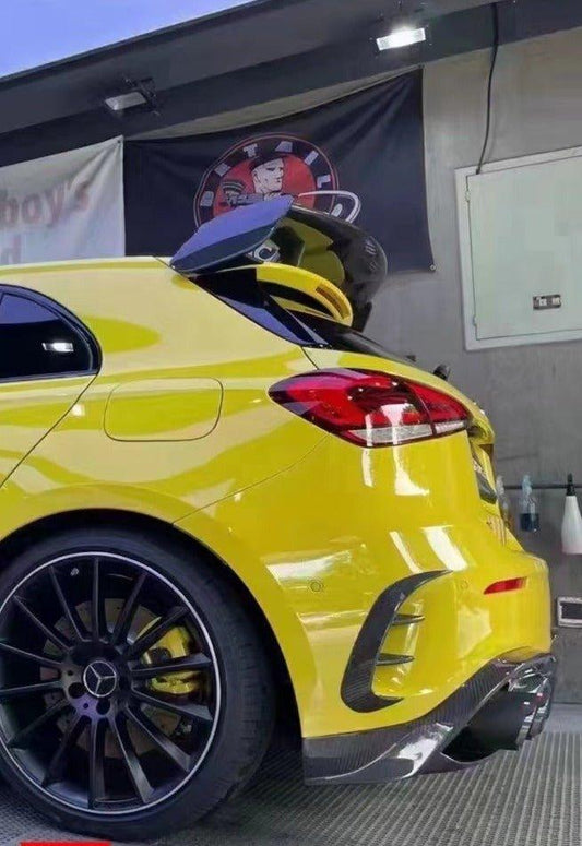 Mercedes Benz A-Class A45 A35 A220 W177 2019-ON with Aftermarket Parts - Rear Bumper Canards Pre-preg Carbon Fiber from TAKD Carbon