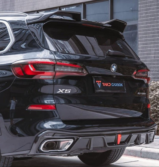 BMW X5 G05 M50i & X/S Drive 40i (with M-Package) (fits both Pre-LCI & LCI) 2019-ON with Aftermarket Parts - Rear Diffuser Pre-preg Carbon Fiber from TAKD Carbon