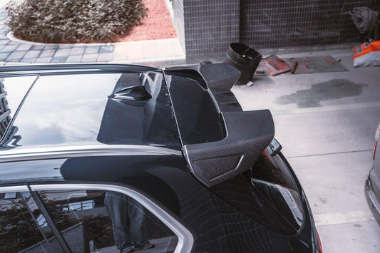 BMW X5 G05 M50i & X/S Drive 40i (with M-Package) (fits both Pre-LCI & LCI) 2019-ON with Aftermarket Parts - Rear Roof Spoiler Pre-preg Carbon Fiber from TAKD Carbon