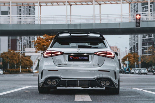 Mercedes Benz A-Class A45 A35 A220 W177 2019-ON with Aftermarket Parts - Rear Roof Spoiler Pre-preg Carbon Fiber from TAKD Carbon