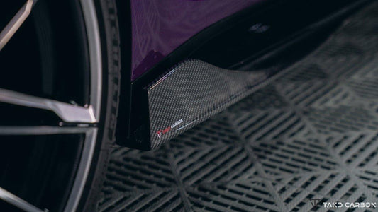 BMW M3/M3C G80/G81 2021-ON & M4/M4C G82/G83 2021 2022 2023 2024 with Aftermarket Parts - V1 Style Side Skirts Pre-preg Carbon Fiber from TAKD Carbon