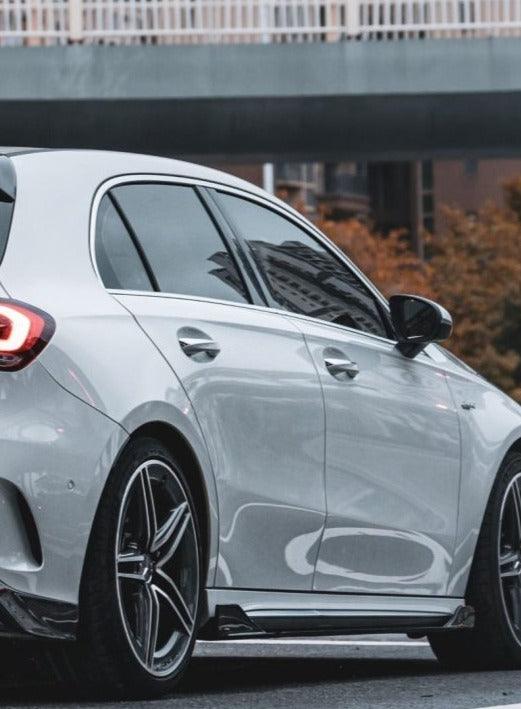 Mercedes Benz A-Class A45 A35 A220 W177 2019-ON with Aftermarket Parts - Side Skirts Pre-preg Carbon Fiber from TAKD Carbon