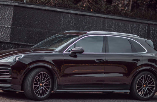 Porsche Cayenne 9Y0 9Y3 2018-ON with Aftermarket Parts - Side Skirts Pre-preg Carbon Fiber from TAKD Carbon