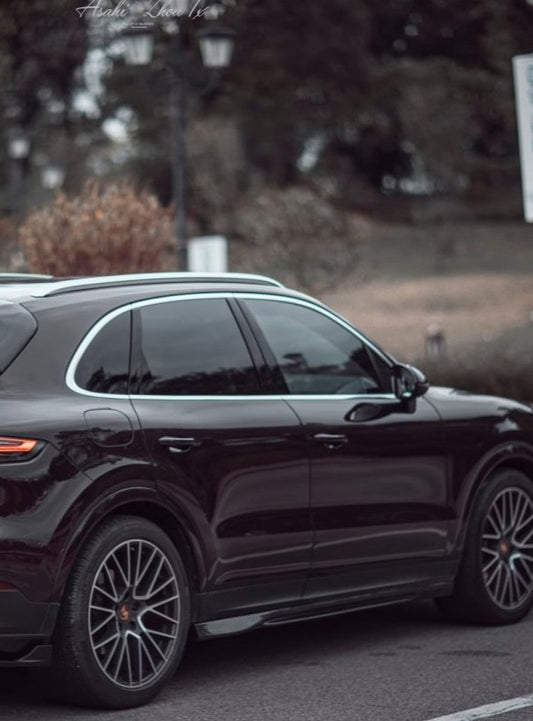Porsche Cayenne 9Y0 9Y3 2018-ON with Aftermarket Parts - Side Skirts Pre-preg Carbon Fiber from TAKD Carbon