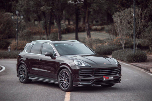 Porsche Cayenne 9Y0 9Y3 2018-ON with Aftermarket Parts - Side Skirts Pre-preg Carbon Fiber from TAKD Carbon