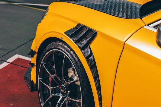 Audi RS3 8V.5 2018 2019 2020 with Aftermarket Parts - Front Fenders Pre-preg Carbon Fiber from TAKD Carbon