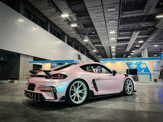 Porsche 718 Cayman / Boxster / GTS 2017-ON with Aftermarket Parts - Rear Bumper (Exhaust Tips Included) Pre-preg Carbon Fiber from TAKD Carbon