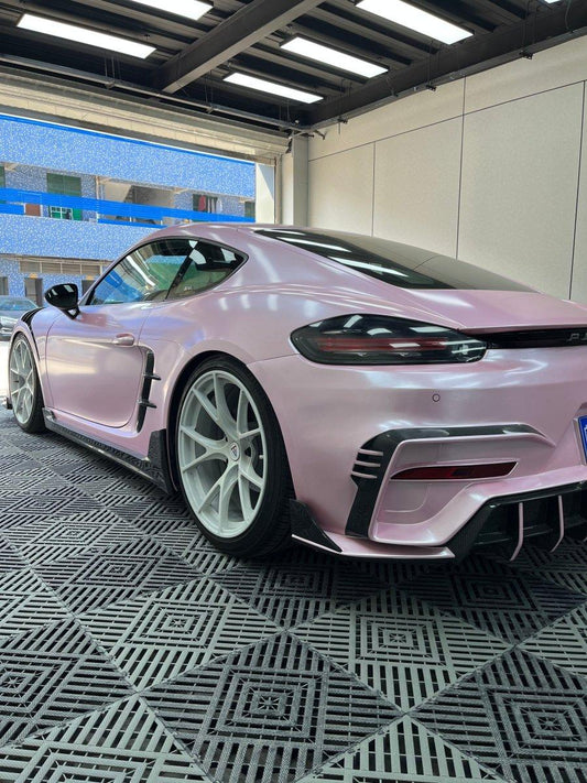 Porsche 718 Cayman / Boxster / GTS 2017-ON with Aftermarket Parts - Rear Bumper (Exhaust Tips Included) Pre-preg Carbon Fiber from TAKD Carbon