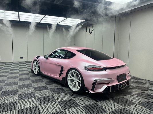 Porsche 718 Cayman / Boxster / GTS 2017-ON with Aftermarket Parts - Rear Bumper (Exhaust Tips Included) Pre-preg Carbon Fiber from TAKD Carbon