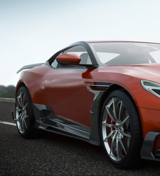 Aston Martin DB11 V8 V12 2017 2018 2019 2020 2021 2022 2023 with Aftermarket Parts - Rocker Panels & Side Skirts Extensions Side Skirt Set Carbon Fiber from Ventus Veloce