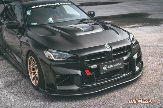BMW M2 M2CS G87 2023-ON & 2 Series 230i M240i G42 2022-ON with Aftermarket Parts - ART Vented Transparent Glass V2 Style Hood Bonnet Double-sided Dry Pre-preg Carbon Fiber from ArmorExtend