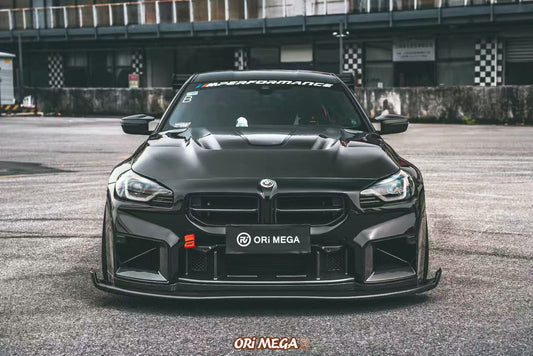 BMW M2 M2CS G87 2023-ON & 2 Series 230i M240i G42 2022-ON with Aftermarket Parts - ART Vented Transparent Glass V2 Style Hood Bonnet Double-sided Dry Pre-preg Carbon Fiber from ArmorExtend