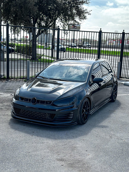 Volkswagen Golf R GTI Base MK7 MK7.5 2015 2016 2017 2018 2019 2020 2021 with Aftermarket Parts - Hood Bonnet Carbon Fiber / FRP from Robot Craftsman