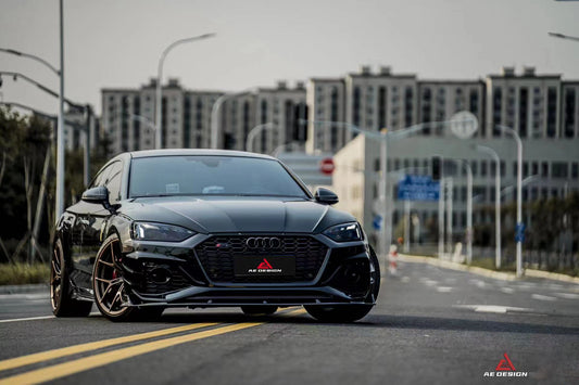 Audi RS5 B9.5 2020 2021 2022 2023 2024 with Aftermarket Parts - AE Style Front Lip Carbon Fiber from ArmorExtend