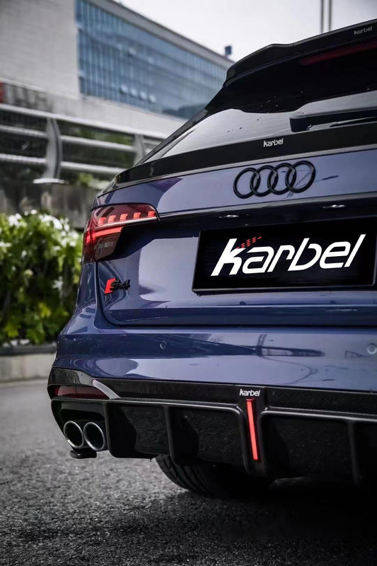 Audi S4 B9.5 2020-ON with Aftermarket Parts - Rear Diffuser & Canards V1 Style Pre-preg Carbon Fiber from Karbel Carbon