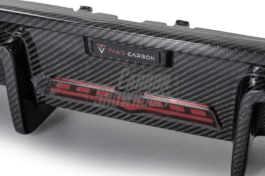 Audi S5 A5 S-line (with s-line bumper) B9.5 2020 2021 2022 2023 2024 with Aftermarket Parts - V2 Style Rear Diffuser & Canards Pre-preg Carbon Fiber from TAKD Carbon