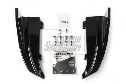 Benz C-Class C63S C63 C43 AMG C300 W205 Sedan (Fits Both Pre-LCI & LCI,C300 requires sport package bumper) 2015-2021 Aftermarket Parts - VTEN Rear Diffuser&Canards ABS