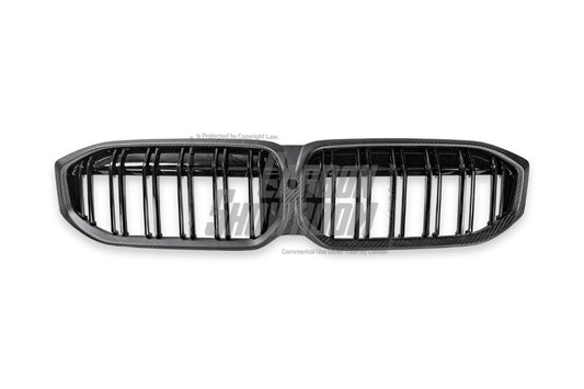 BMW 3 Series 330i M340i LCI G20 G21 2023-ON with Aftermarket Parts - Grill Pre-preg Carbon Fiber from TAKD Carbon