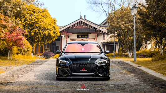 Audi RS5 B9.5 2020 2021 2022 2023 2024 with Aftermarket Parts - AE Style Front Lip Carbon Fiber from ArmorExtend