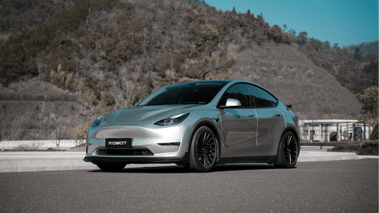 Tesla Model Y Performance AWD Long Range RWD Standard 2020 2021 2023 2024 with Aftermarket Parts - "CRYPTON" Side Skirts Carbon Fiber / FRP from Robot Craftsman