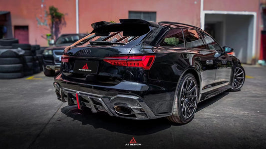 Audi RS6 C8 2020 2021 2022 2023 2024 & RS7 C8 2020 2021 2022 2023 2024 with Aftermarket Parts - AE Rear Diffuser & Canards Carbon Fiber from ArmorExtend