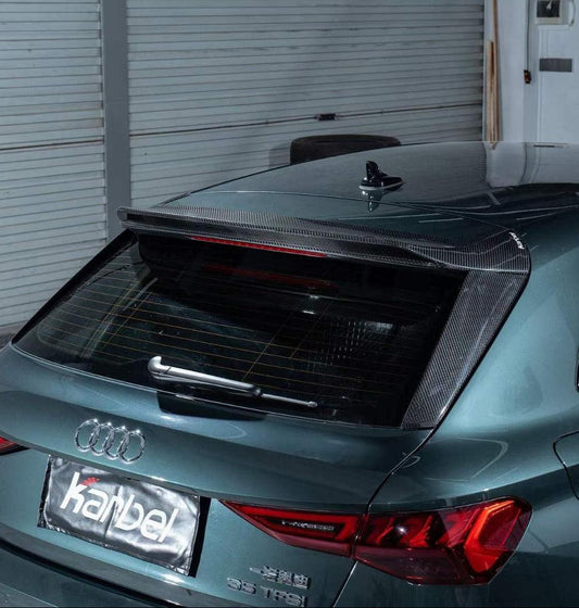 Audi S3 A3 8Y 2021 2022 2023 2024 with Aftermarket Parts - Rear Roof Spoiler Pre-preg Carbon Fiber from Karbel Carbon