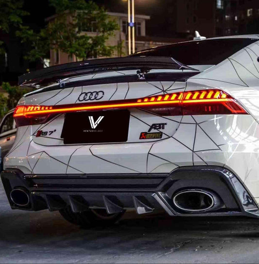 Audi RS6 & RS7 C8 2020-ON with Aftermarket Parts -Real Carbon Fiber Rear Diffuser from Ventus Veloce